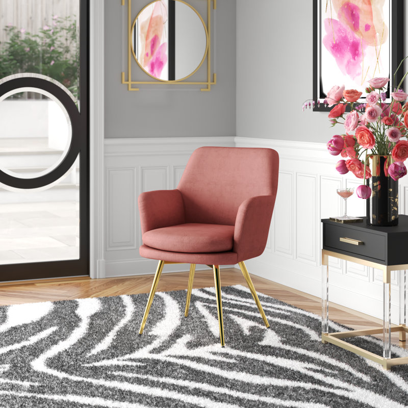 Reyansh Velvet Armchair, Pink Velvet