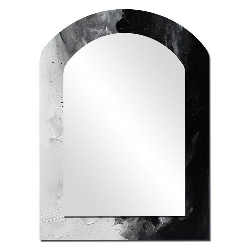 Miroir mural noir texturé Splash Paint Art III, 34 po x 25 po