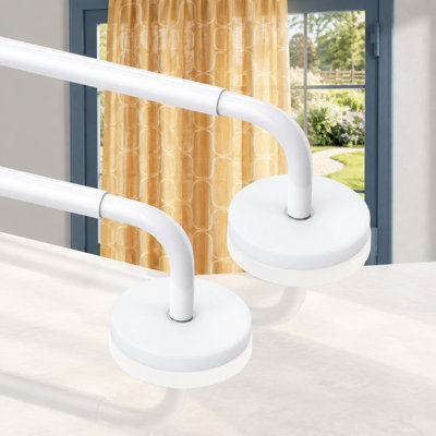 White 2 Pack magnetic rods adjust from 18 to 30 Inch with a 3/8 Inch diameter for metal cafe doors, French doors, windows, and cafe applications (White, 2Pack).