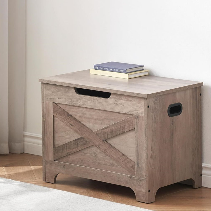 Gaomon Storage Chest – A Wooden Storage Bench With Seating And A Safety Hinge, Perfect As An Entryway Bench With Storage, Or A Farmhouse-style Trunk For The Bedroom Or Living Room, In Grey.