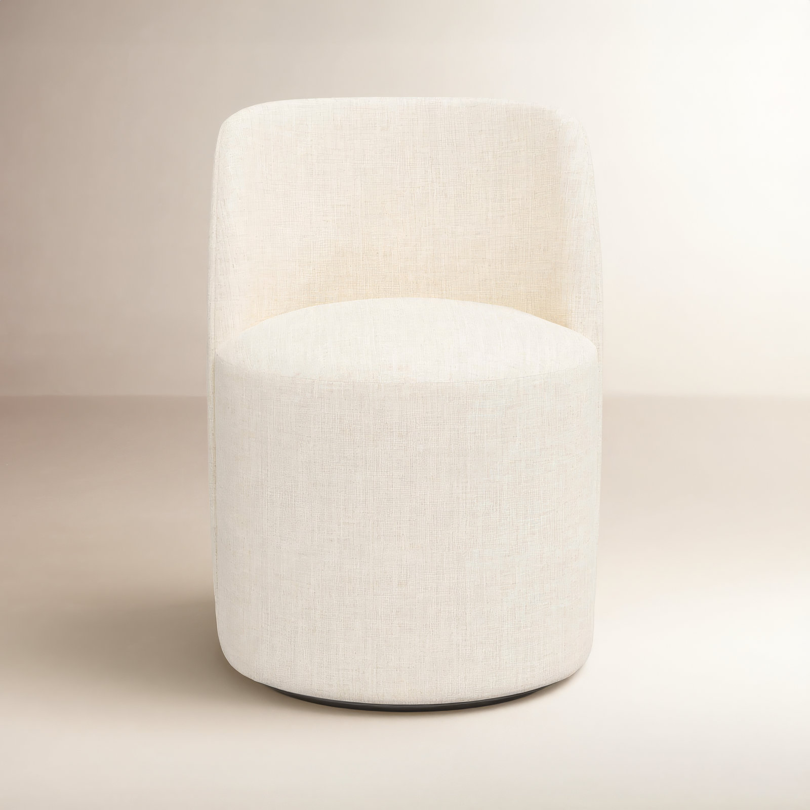 Begonia Swivel Dining Chair, Classic Talc Linen