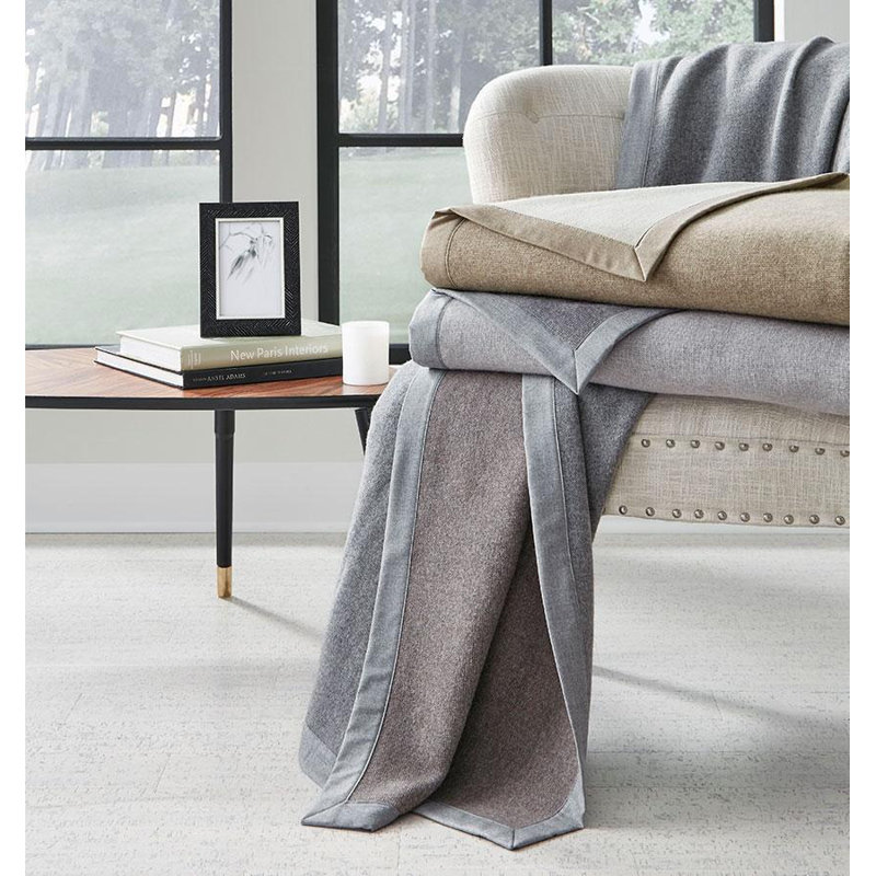 Nerino Hand Woven Blanket, Gray/Light Gray, Full/Queen