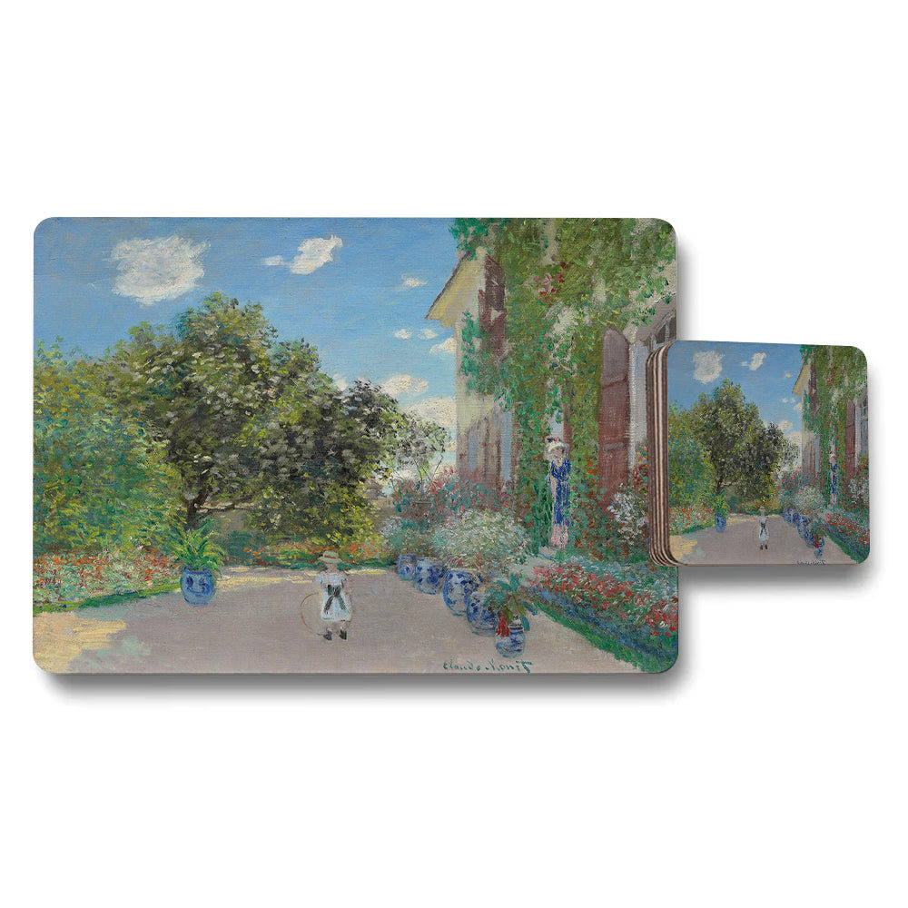 Impressionist Garden Scene Placemat And Coaster Set Artwork