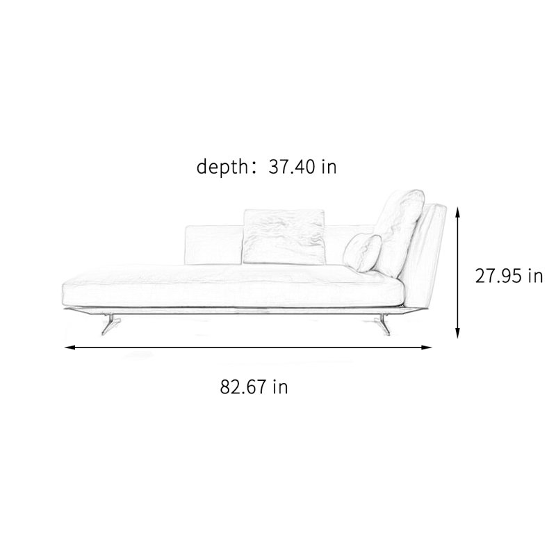 Chaise longue moderne, simple et confortable, Orienté à droite, Blanc