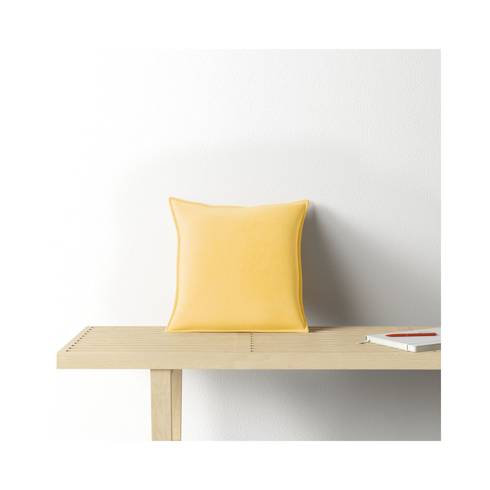 Edgar 100% Cotton Throw Pillow, Bright Yellow, Down, 20"H x 20"W