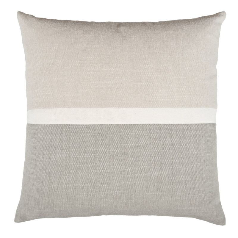 Elements Striped Square Indoor / Outdoor Pillow Cover & Insert, Sandbar, Square 18"