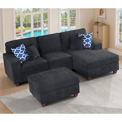Canapé modulaire rembourré faisant face à la droite de 94 po avec 4 coussins décoratifs Plessis
