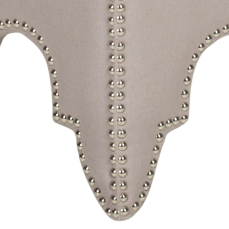 Upholstered Ottoman, Silver, Taupe