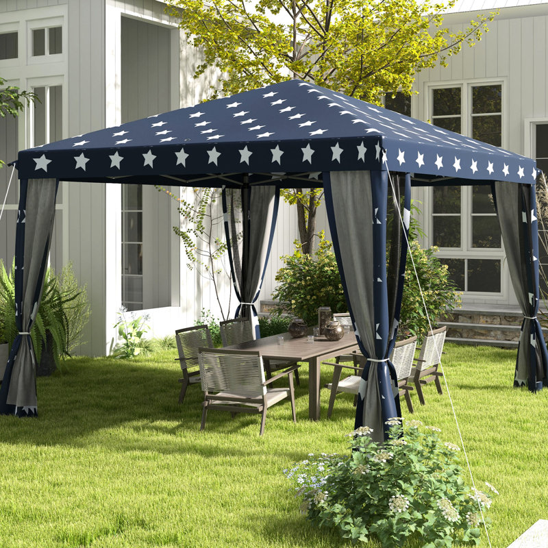 Tente escamotable 10 'X avec filet, hauteur réglable pour l'extérieur, le jardin et le patio. Le grand abat-jour, d'une superficie de 100 pieds carrés, peut accueillir 10 personnes. Installation facile et démontage. Plateau bloquant. Livré avec sac de transport