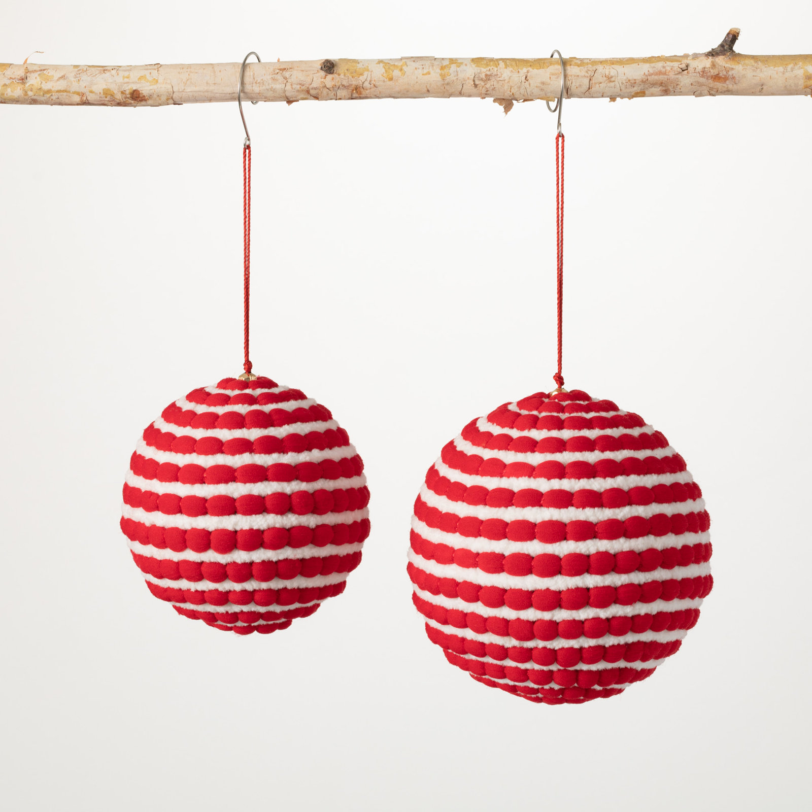 2 Piece Pompom Ball Ornament Set