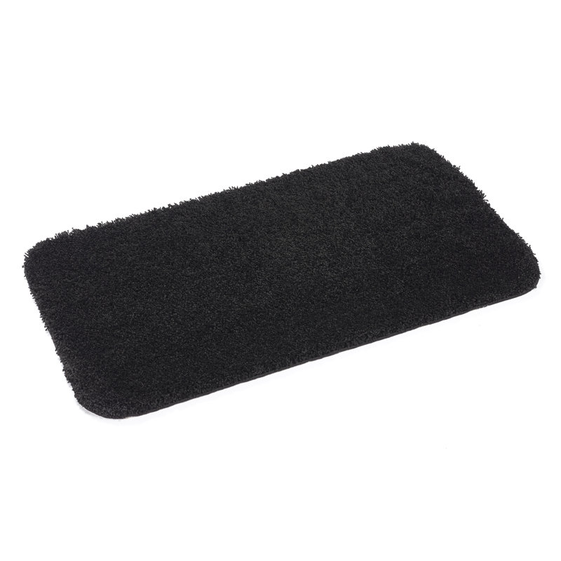 Buddy Shaggy Bath Mat, Black, 80cm L x 50cm W