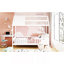 Lit simple en bois avec clôture, blanc-1076299757