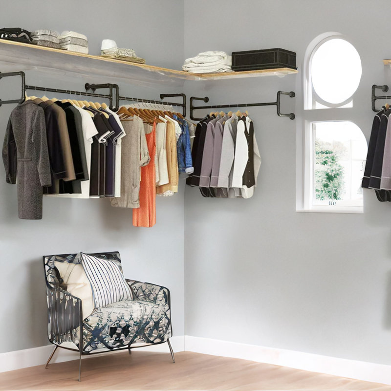 Latty Industrial Heavy Duty Wall-Mounted Clothes Hanging Rail 