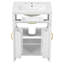 Meuble-lavabo luxueux avec lavabo en céramique et grand espace de rangement