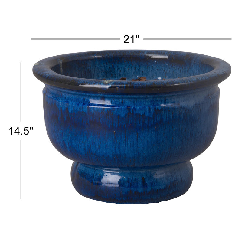 Handmade Ceramic Planter, Blue