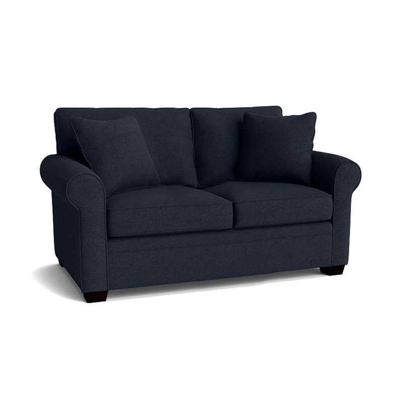 Causeuse à accoudoirs roulés 61 po Quaker, Espresso, Indigo Entice