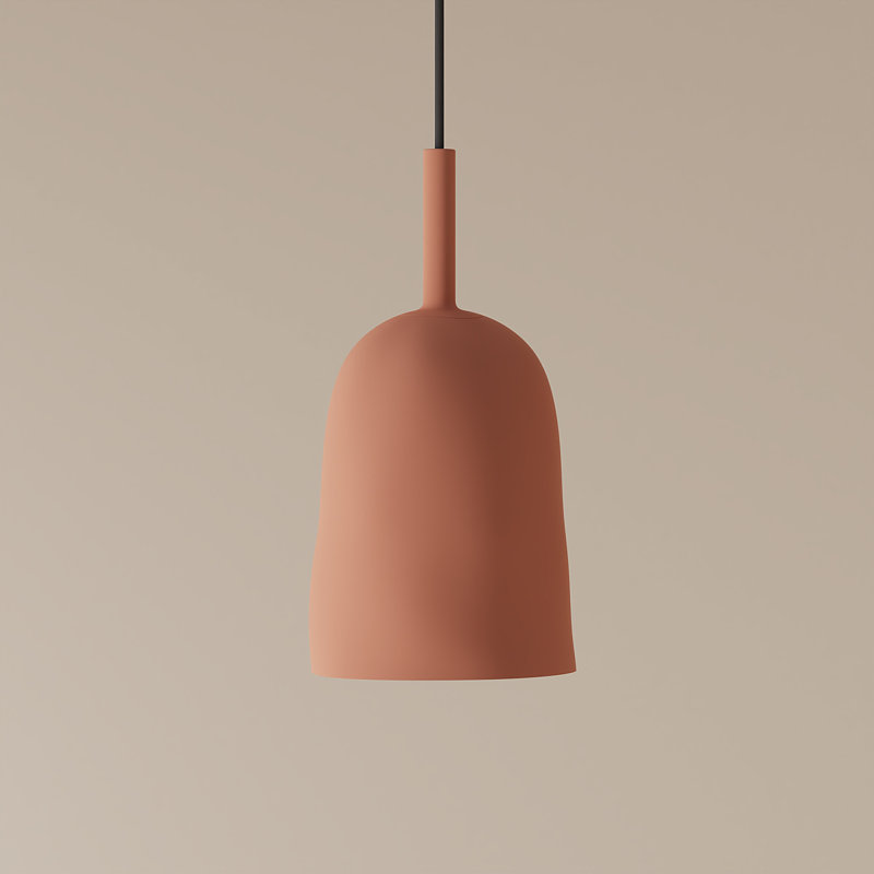 Vessel Pendant Light, 21" H x 14.5" W x 9" D, Black, Blossompink