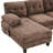 103.5" U-Shaped Chenille Fabric Sectional With Dual Chaise Lounges, Storage Pockets And Soft Armrest Pillows, Suitable For A Stress - Home Brown Couch Two Side Great Relaxed Gathering-753045850