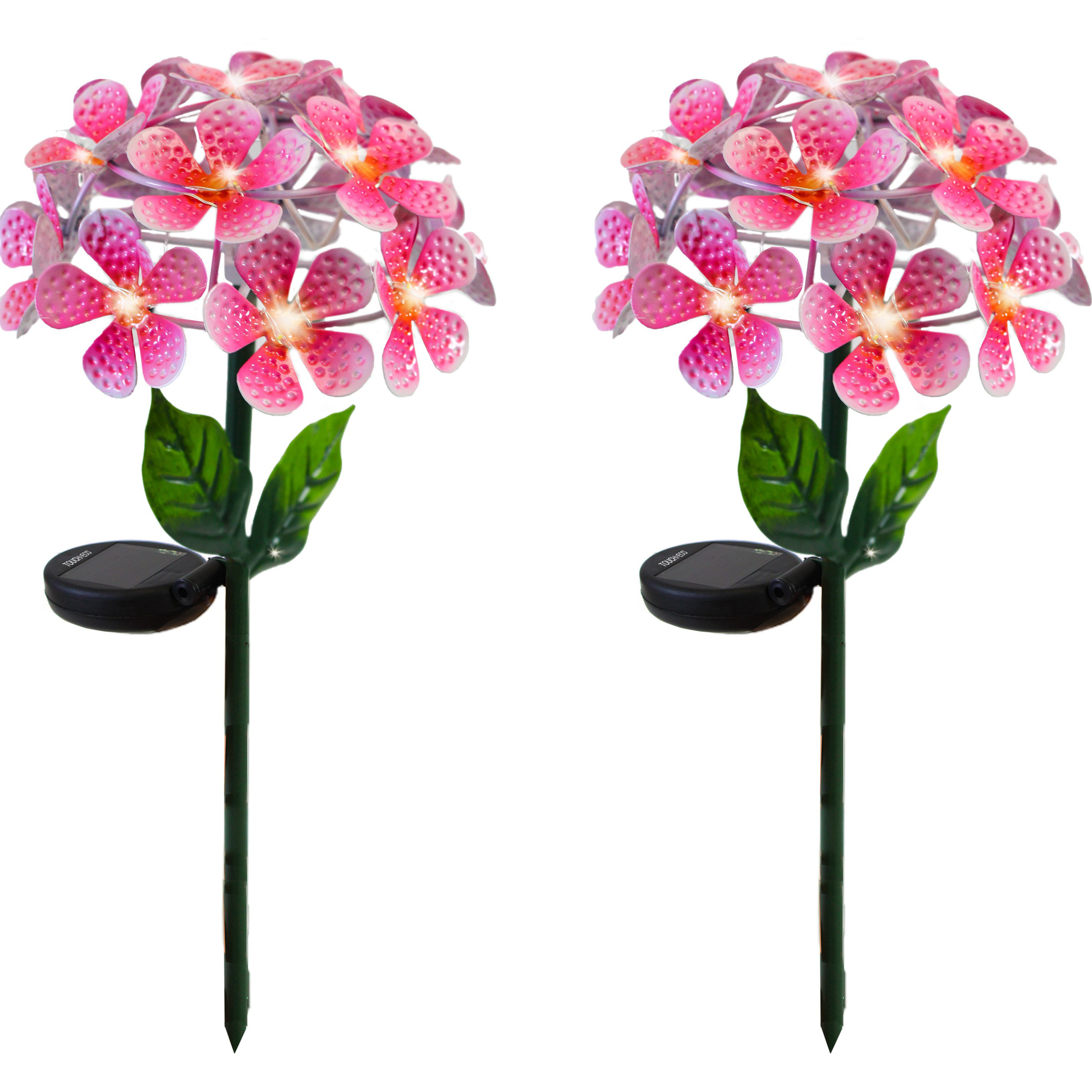 Touch of ECO Solar Powered LED Metal Flower Garden Stake Light ...