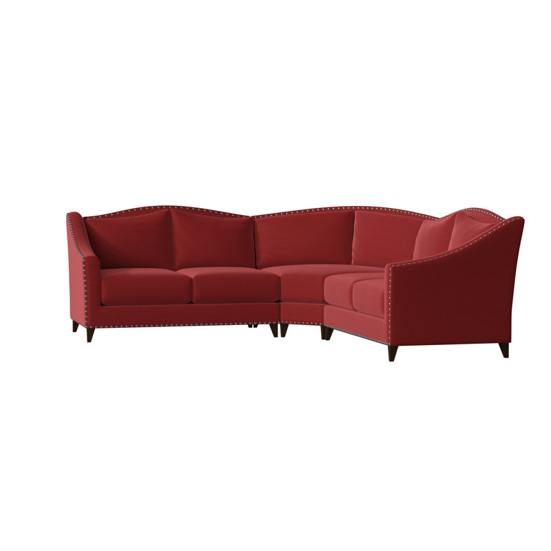 Canapé modulaire Carolina, Rouge Marlow, Noyer, Graphite