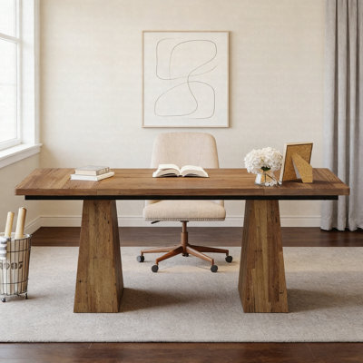 63" Executive Desk – Modern Office Computer Desk With Dual Pedestal Base