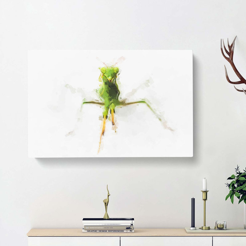 Praying Mantis In Abstract - Wrapped Canvas, 40cm H x 60cm W x 3cm D