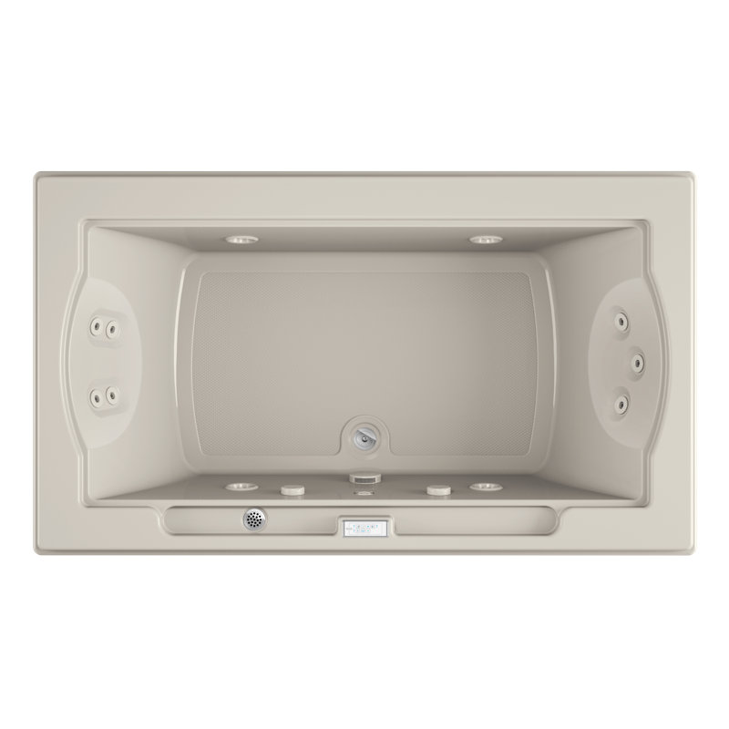 Fuzion® 72" x 42" Drop in/Undermount Whirlpool Acrylic Bathtub with Light and Heater, Oyster