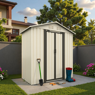 Outdoor Storage Garden Shed 5FTx3FT Apex Roof，Sturdy Structure