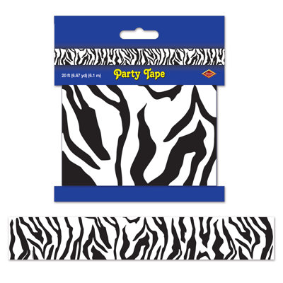 Zebra Print Party Tape - 3" x 20' - Pack of 12