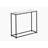 Accent Table, Console, Entryway, Narrow, Sofa, White Marble Look Laminate, Black Metal