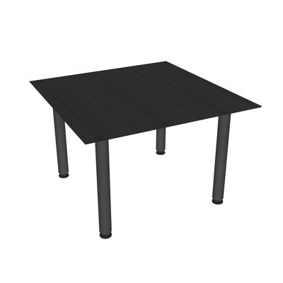 Table de conférence carrée avec pieds en métal