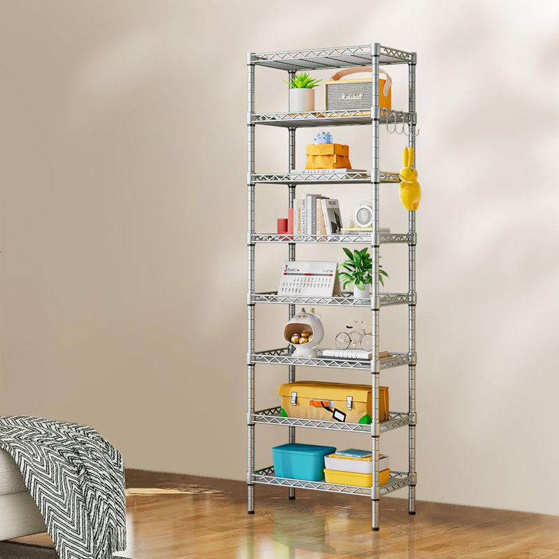 59cm W Metal Shelving Unit, Silver