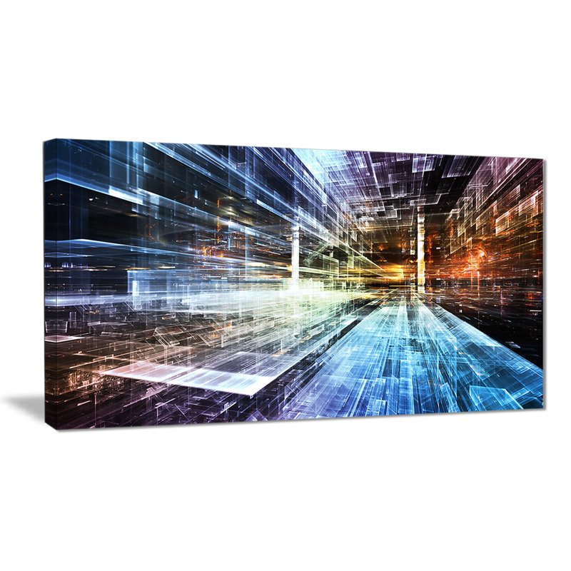 « future industry abstract », impression sur toile tendue, H 20 po x l 40 po x P 1po