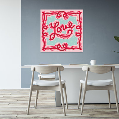 Art contemporain «Sweet Hearts I» avec cœur crème