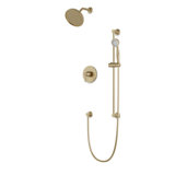 Classic 2-Way Pressure Balance Shower Trim Kit With Hand Held Shower On Integrated Slide Bar Satin Brass