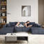 Canapé modulaire gris en forme de U modulaire avec velours côtelé gris, sans assemblage, idéal pour les siestes