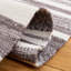 Tapis rayé en polyester fait à la main gris et ivoire Arczi-1516470583