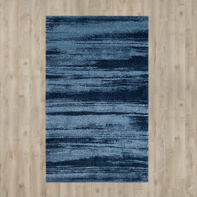 Tapis abstrait Socorro, Rectangle 3 pi x 5 pi, Blue
