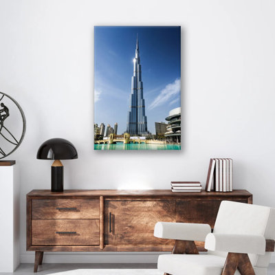 Burj Khalifa Print - Dubai Skyline Wall Art - Iconic Skyscraper Canvas Poster - Cityscape Architecture Artwork - Travel Landmark Decor - Modern Urban Wall Hanging - Home Office Decoration Art Print