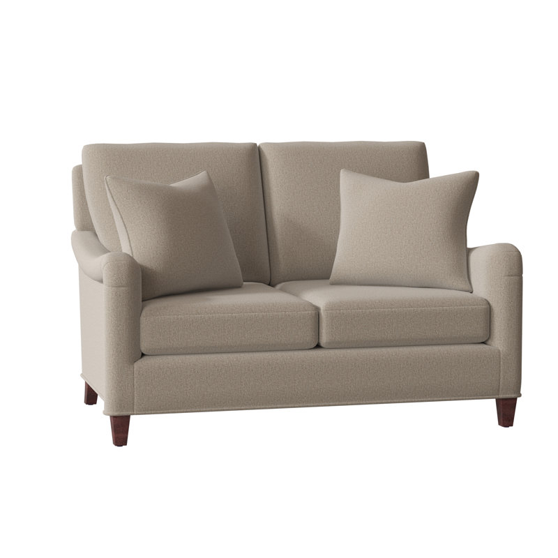 Smythe 57" Rolled Arm Loveseat with Reversible Cushions, French Oak, Sand (9508 05)