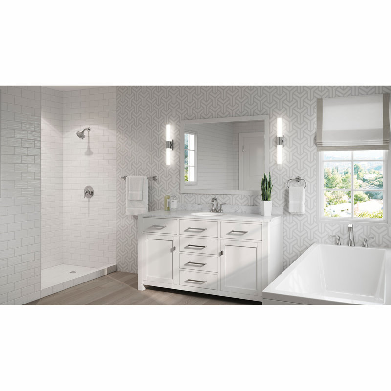 Robinet de salle de bain central avec drain Weller, Chrome poli