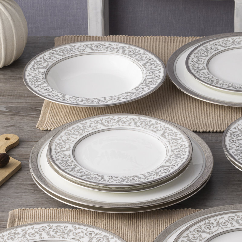 Noritake Summit Set Of 4 Salad Plates, 8-1/4", Platinum