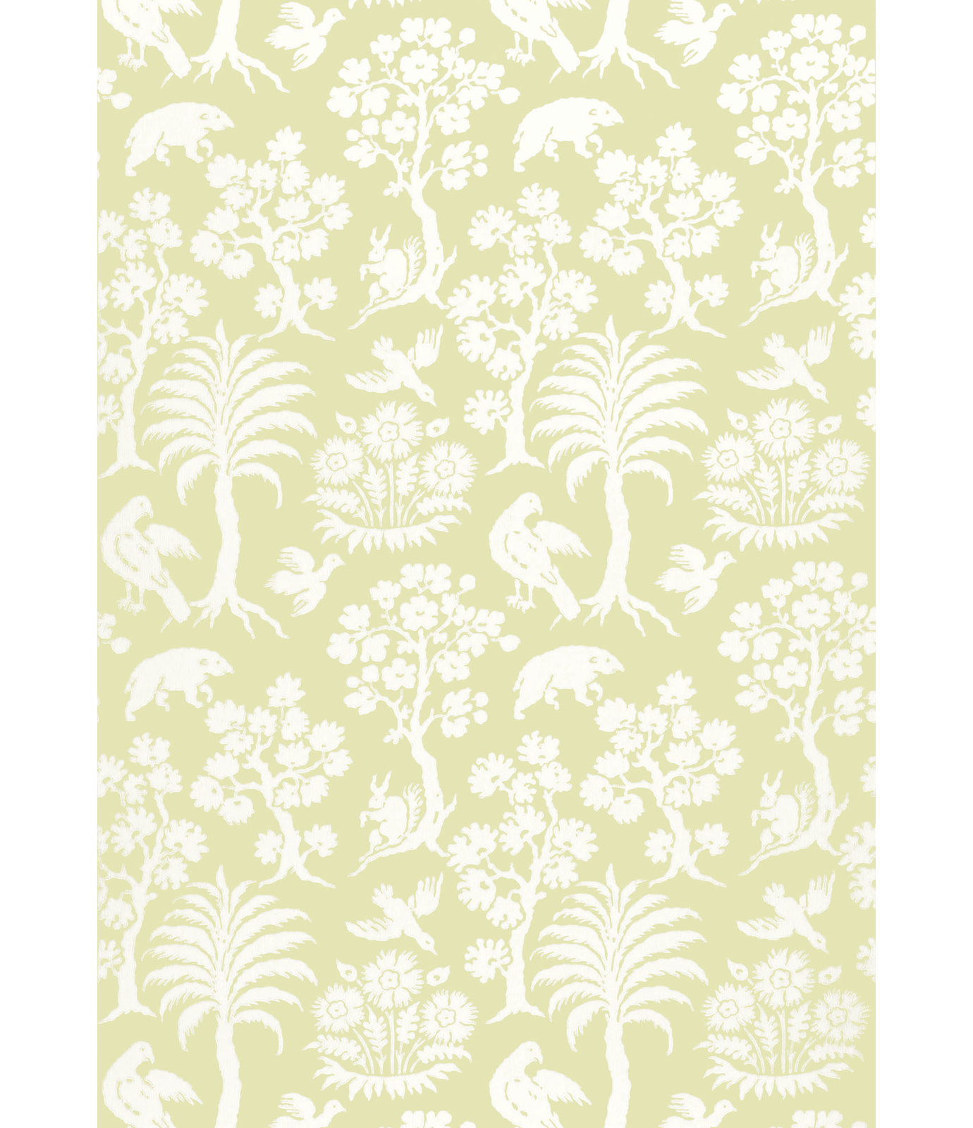 Palm Damask Wallpaper Double Roll, Willow