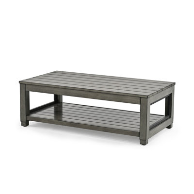 Marjani Outdoor Distressed Aluminum Patio Coffee Table by Latitude Run