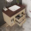 Ensemble de meuble-lavabo flottant 29,9 po avec lavabo sous-comptoir en céramique fritté et fixation murale pour petites salles de bain, appartement-130463185