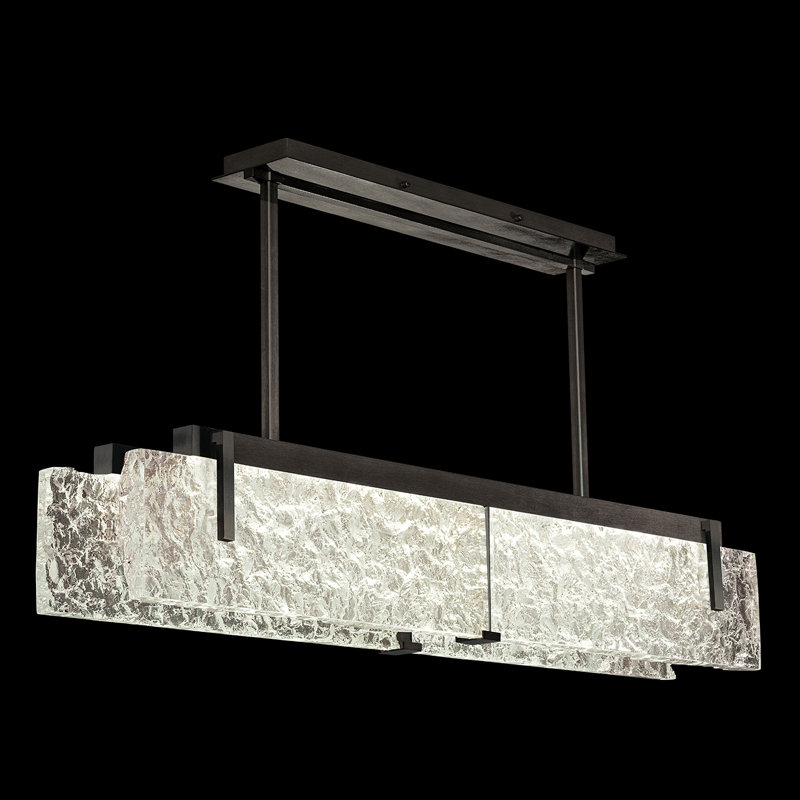Luminaire suspendu linéaire 52,25 po Terra, Transparent, Noir