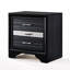 Table de chevet chic en noir avec deux grands espaces de rangement internes et un tiroir à bijoux noir: gardez votre chambre à coucher bien organisée