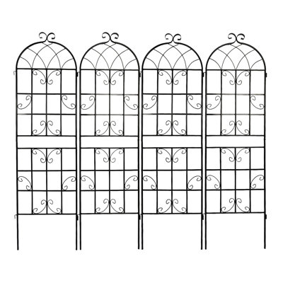 Treillis métallique 71 po x 19,7 po pour jardin, antirouille, blanc crème, étapes d'assemblage simple 2 treillis de jardin 71 po x 19,7 po, plantes grimpantes crème antirouille, installation facile