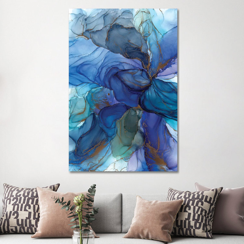 «Blues» par Monet & Manet Art Studio, reproduction d'art sur toile tendue, H 60 po x l 40po x P 1,5 po