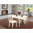 5 Piece Dining Room Furniture Set Includes a Rectangle Kitchen Table with Dropleaf and 4 Dining Chairs, Linen White-288550955-288550997-288550996